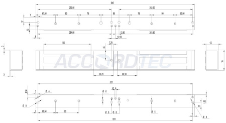 ML-395 Double с уголком, Электромагнитный замок ACCORDTEC, 1000 кг, накладной